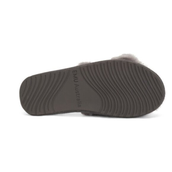 EMU AUSTRALIA Sheepskin Wrenlette Cozy Slide Slippers Grey Sz.8 - Picture 4 of 11